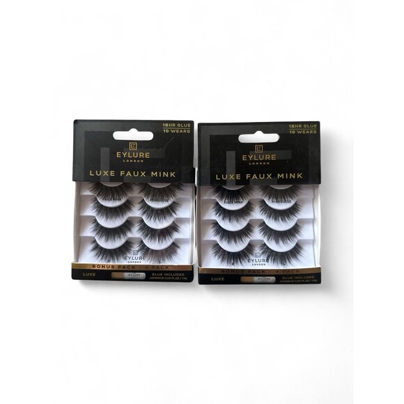NEW LOT OF 2 Eylure Luxe Faux Mink False Lashes Faux Mink & Marquise 8 Sets - Picture 1 of 2